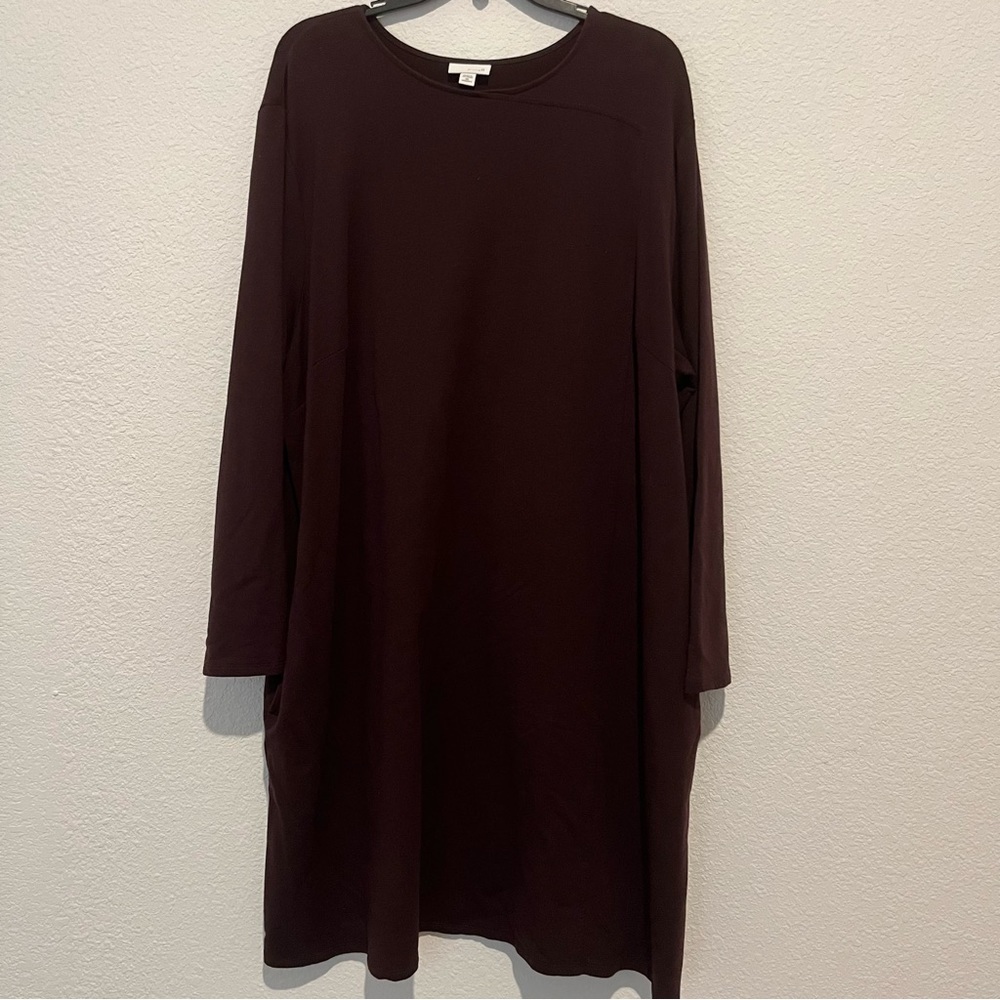 J. Jill Eggplant Long Sleeve Midi Dress